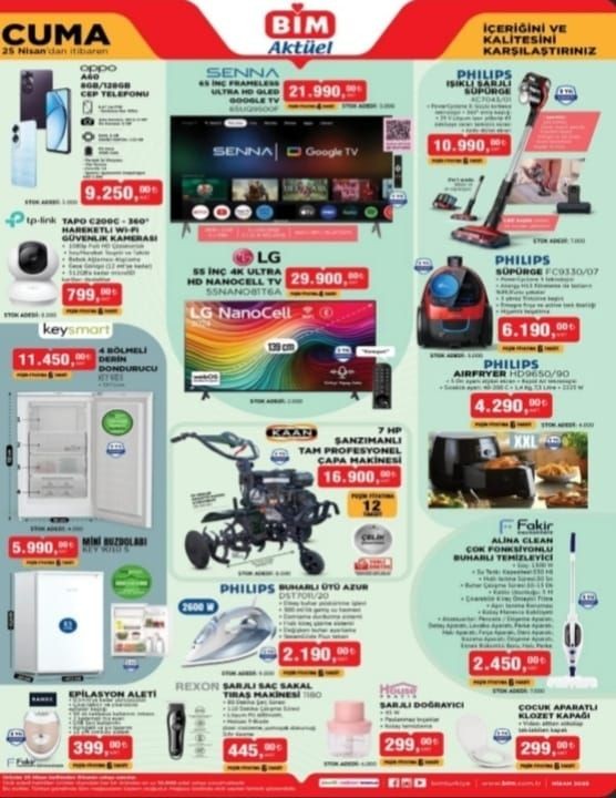 BİM'e 25 Nisan Cuma günü çapa makinesi geliyor! (BİM 25 NİSAN CUMA AKTÜEL ÜRÜNLER KATALOĞU) - Sayfa 1