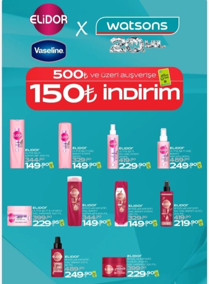 Hanımlar müjde! Watsons’ta 500 TL ve üzeri alışverişlerinizde geçerli 150 TL indirim fırsatı var - Sayfa 1