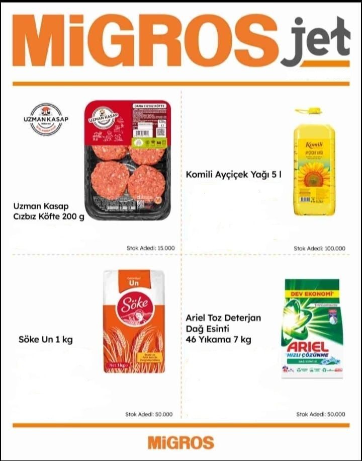 Migros’ta ayçiçek yağında 45, deterjanda 156 TL indirim! (MİGROS AKTÜEL ÜRÜNLER KATALOĞU) - Sayfa 1