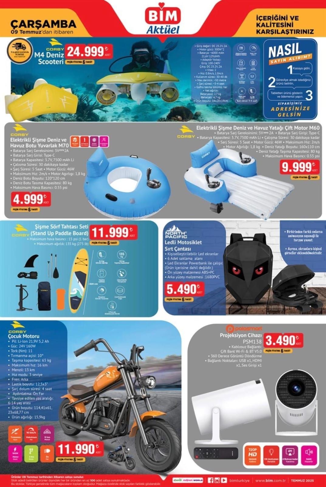 BİM markete Deniz Scooteri geliyor! BİM 09 Temmuz 2025 Çarşamba aktüel ürünler kataloğu! - Sayfa 1