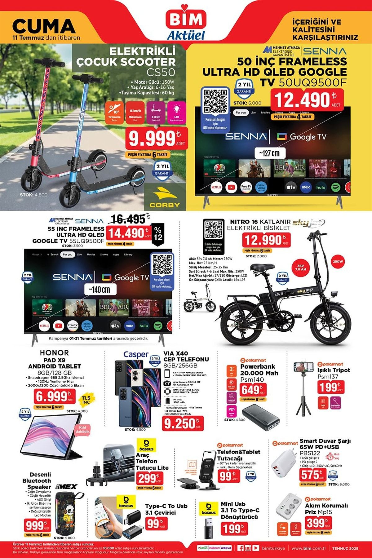 BİM'e bugün Android Tablet geliyor! (BİM 11 TEMMUZ 2025 CUMA AKTÜEL ÜRÜNLER)