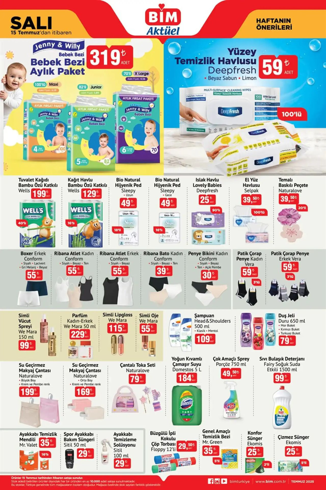 BİM’de aylık bebek bezi paketlerinde dev indirim! (BİM 15 TEMMUZ AKTÜEL ÜRÜNLER KATALOĞU) - Sayfa 1