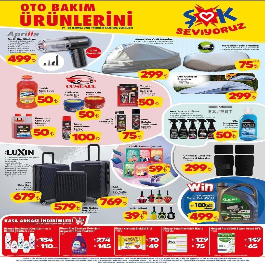 ŞOK markete Şarjlı Oto Süpürgesi geliyor! ŞOK 19 Temmuz 2025 Cumartesi aktüel ürünler kataloğu! - Sayfa 1