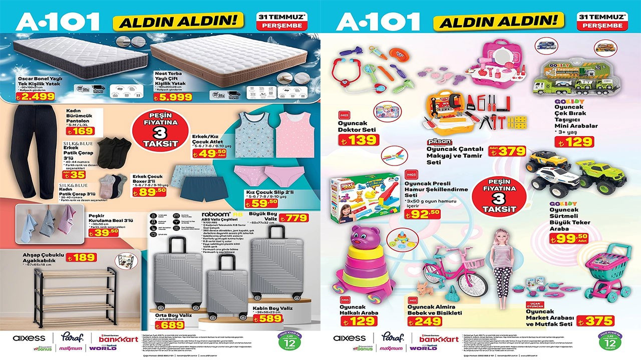 A101’e bugün Valiz Çeşitleri geliyor! (A101 31 TEMMUZ PERŞEMBE AKTÜEL 2025 ÜRÜNLER KATALOĞU)