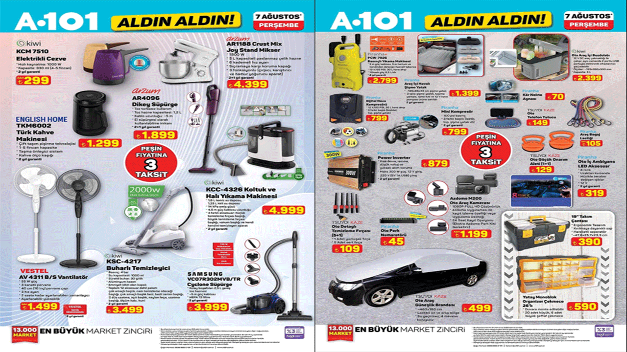 A101’e 7 Ağustos Perşembe günü Halı ve Koltuk Yıkama Makinesi geliyor! (A101 7 AĞUSTOS KATALOĞU)