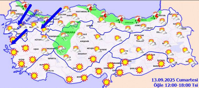 Meteoroloji'den çok sayıda il için saatli uyarı: Kuvvetli rüzgar ve sağanak yağışa dikkat! - Sayfa 2