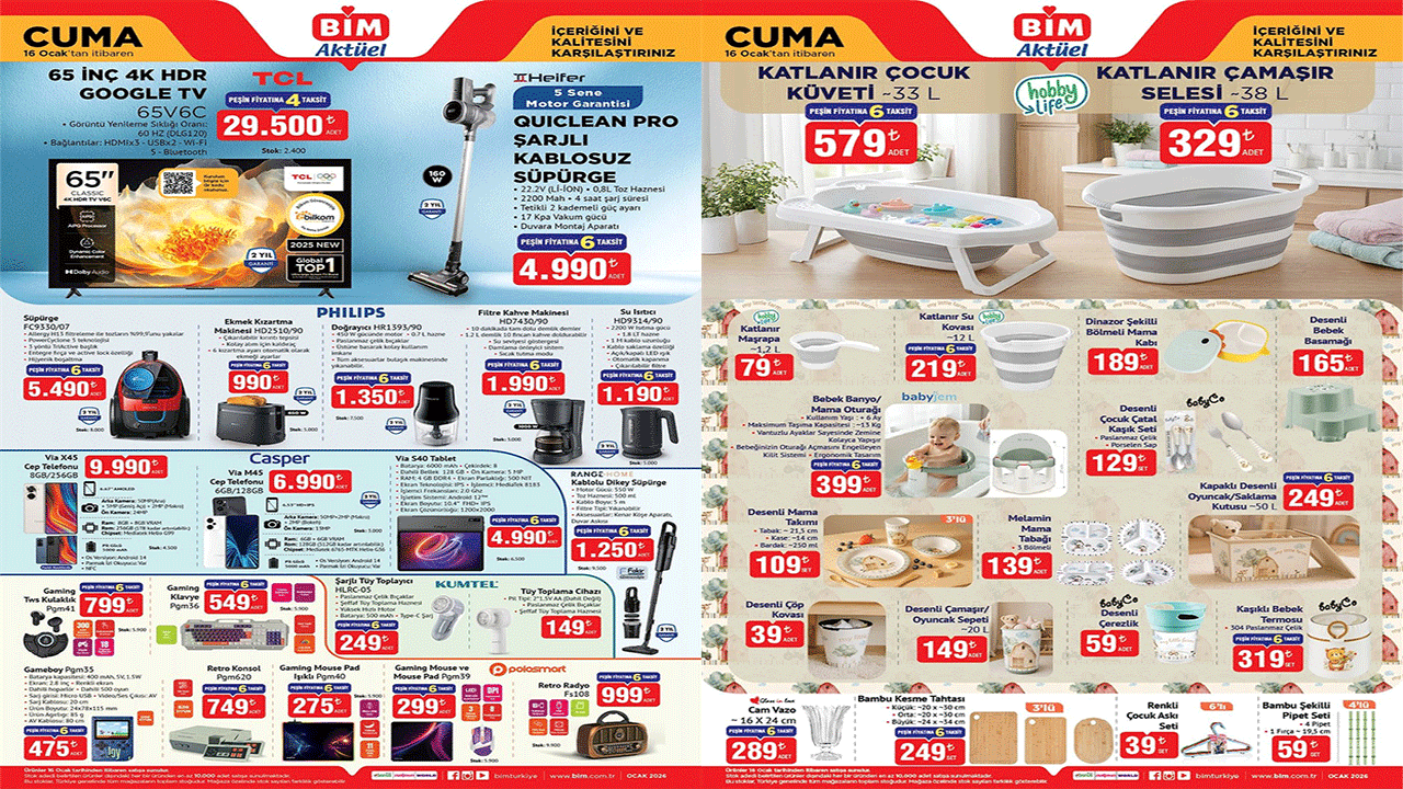 BİM 16 Ocak 2026 Cuma aktüel ürünler kataloğu! BİM…