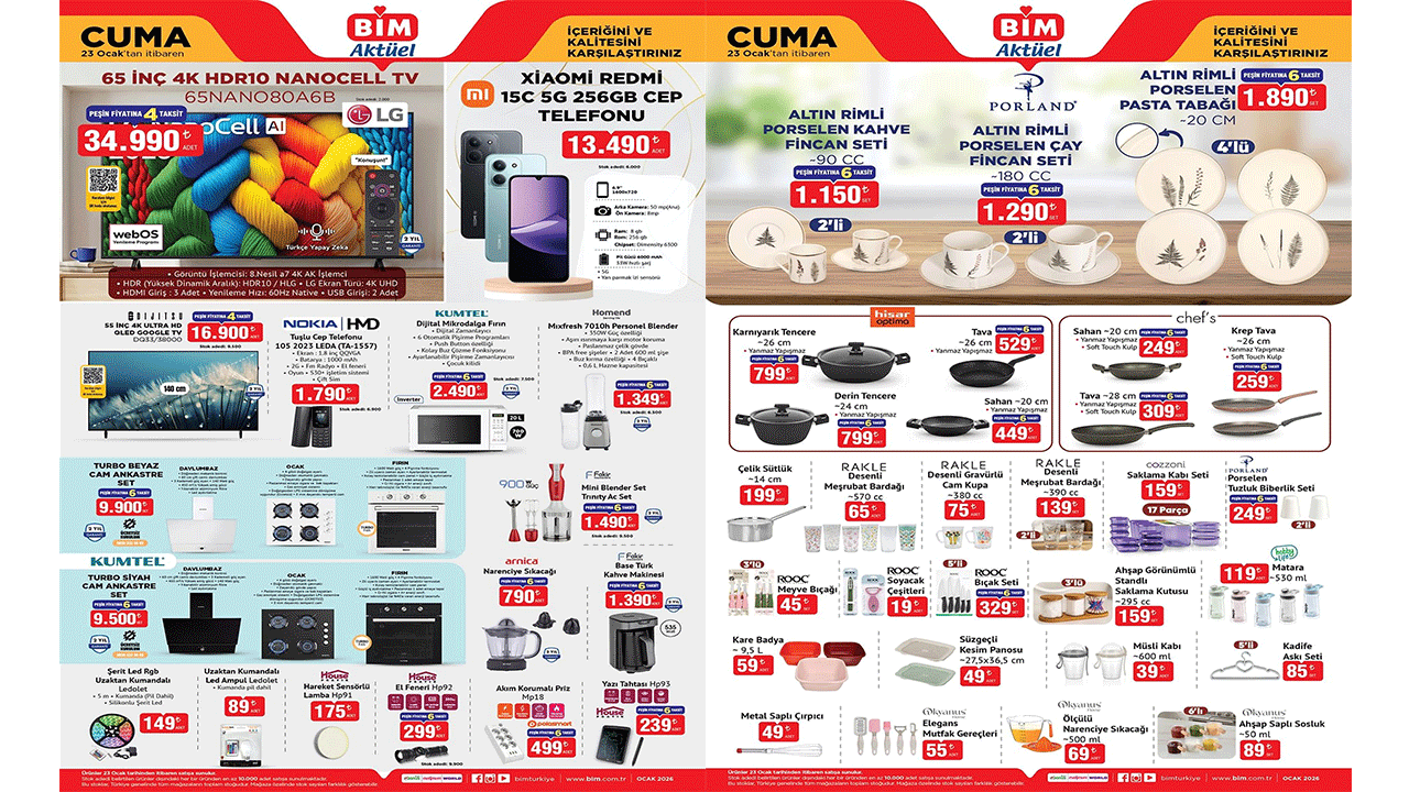 BİM 23 Ocak 2026 Cuma aktüel ürünler kataloğu! BİM’e Dijital Mikrodalga Fırın geliyor!