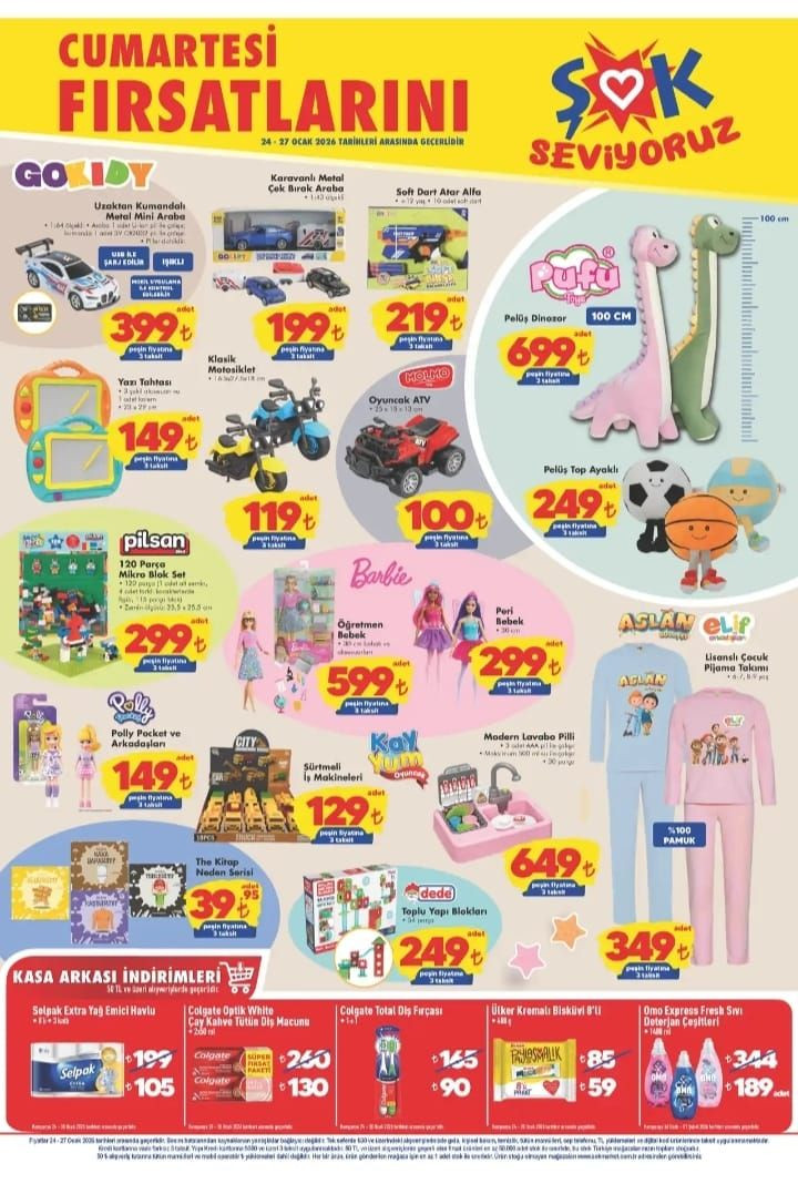 ŞOK market 24-27 Ocak 2026 aktüel ürünler kataloğu yayımlandı! ŞOK markete Oyuncak geliyor? - Sayfa 1