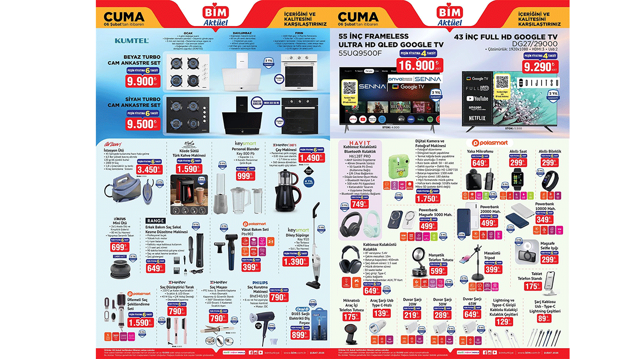 BİM 06 Şubat 2026 Cuma aktüel ürünler kataloğu! BİM’e Arzum İstasyon Ütü geliyor!