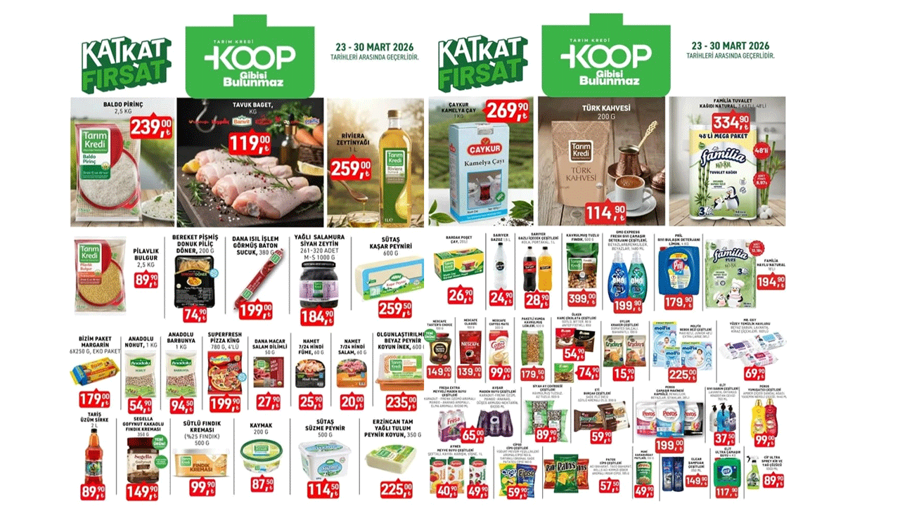 Böyle indirim görülmedi! Tarım Kredi KOOP 23-30 Mart 2026 Kat Kat Fırsat Kataloğu yayımlandı