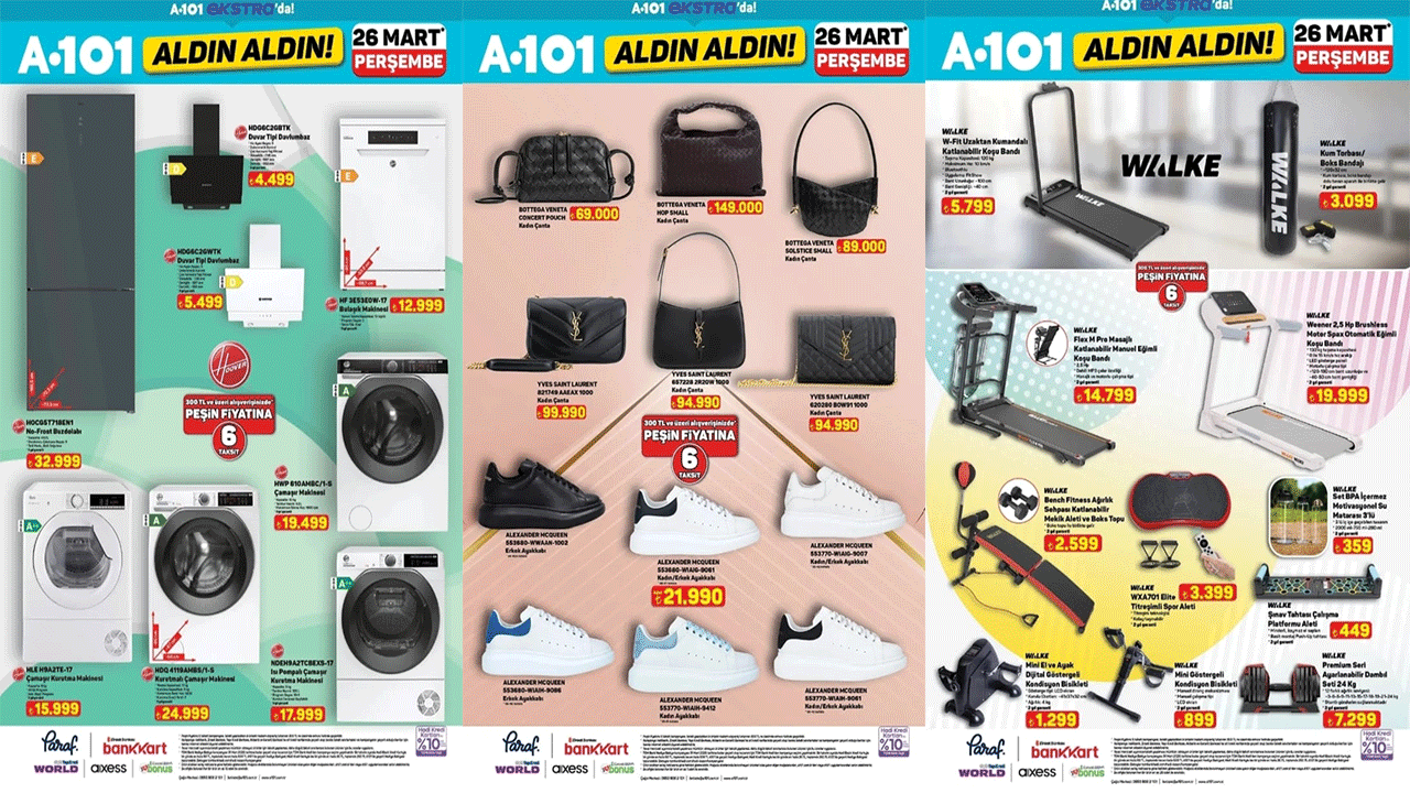 A101 26 Mart Online "Aldın Aldın" Kataloğu! Teknolojiden spor aletlerine internete özel dev kampanya