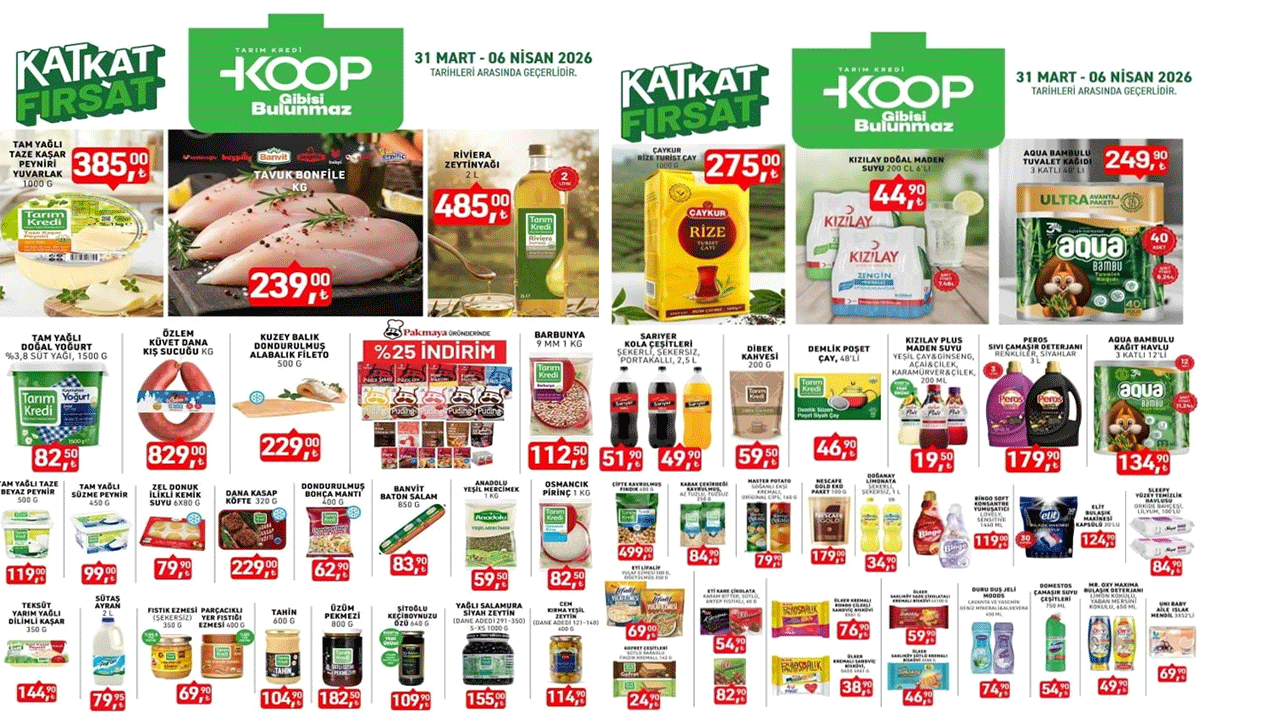 Bugün Tarım Kredi'ye giden kazanır! Tarım Kredi 31 Mart-6 Nisan Kat Kat Fırsat Kataloğu yayımlandı