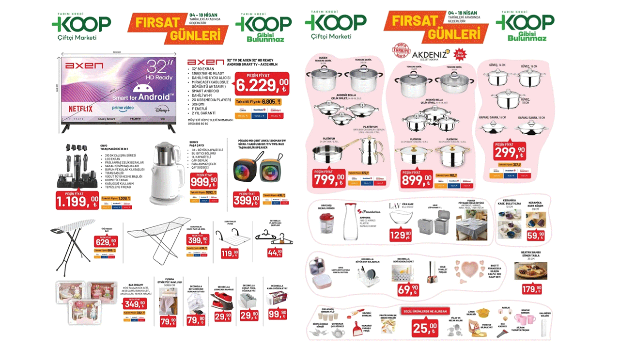 Tarım Kredi KOOP 4-18 Nisan 2026 Kataloğu: Tarım Kredi KOOP'a mutfağın yeni yıldızı Çaycı geldi!