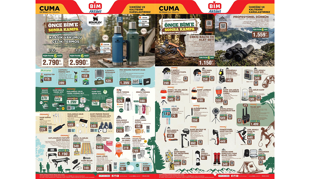 Keyfi yanında taşı: 24 Nisan Cuma BİM’de Katlanabilir Kamp Mangalı fırsatı!