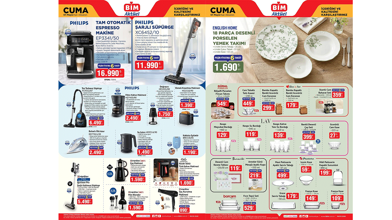 Mutfakta barista dönemi: BİM’e 1 Mayıs Cuma Philips Tam Otomatik Espresso Makine geliyor!