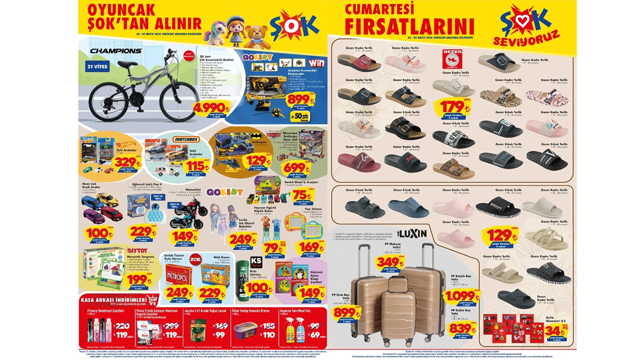 Tatile gidecekler dikkat! Şok’ta bugün Dev valiz kampanyası başladı!