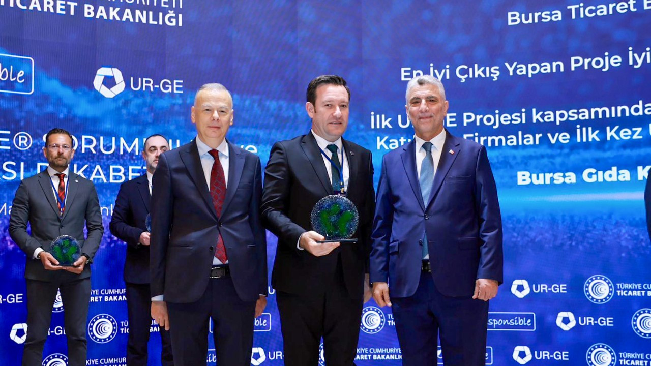 Bursa TB'nin Gıda UR-GE Projesine “En İyi Çıkış Yapan UR-GE” ödülü