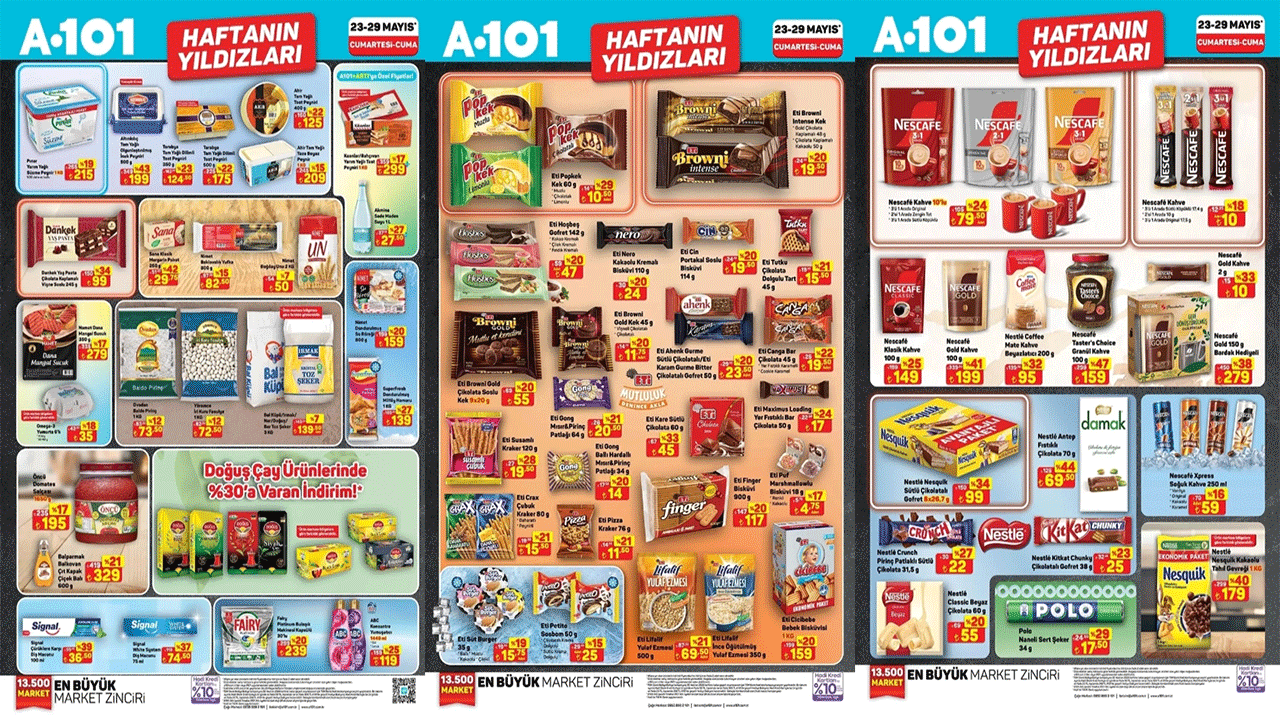 A101 23-29 Mayıs Haftanın Yıldızları Kataloğu yayımlandı: Temel Gıda ürünlerinde dev kampanya!