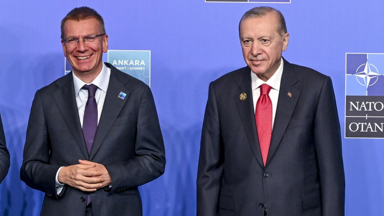 Cumhurbaşkanı Erdoğan, Letonya Cumhurbaşkanı Rinkevics ile görüştü