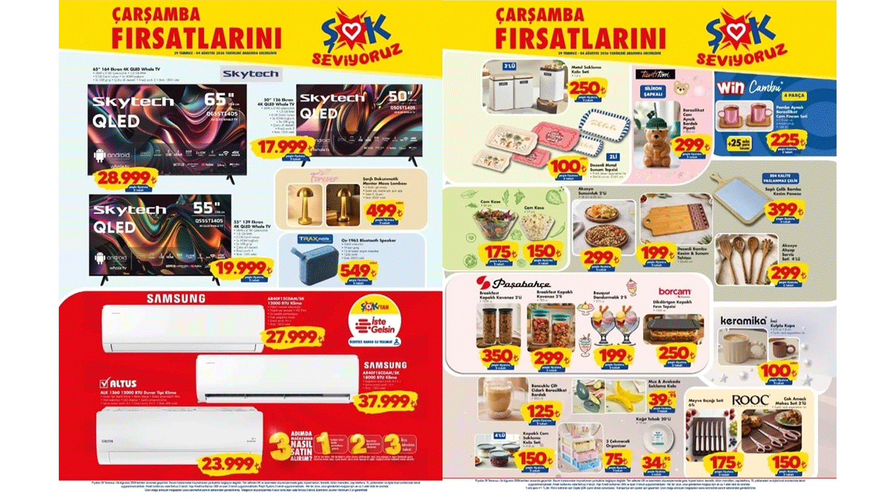 Şok'a bugün evinizi sinemaya çevirecek Skytech QLED TV'ler geliyor: Son tarih 4 Ağustos!