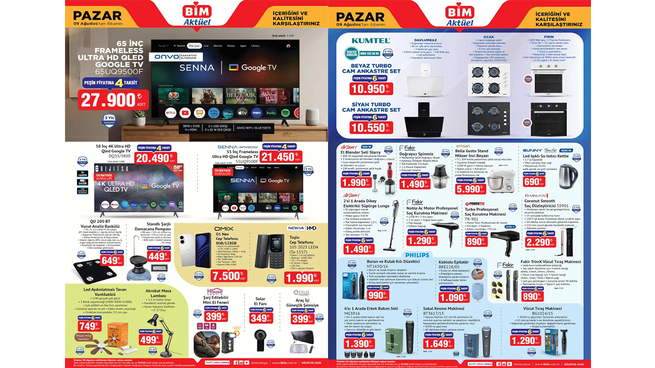 Şeffaf ve net sinema keyfi: 9-15 Ağustos tarihleri arası QLED Ultra HD Google TV çeşitleri BİM'de!