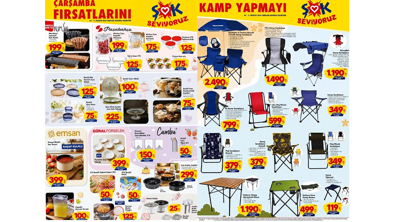 Doğada konforlu ve keyifli anlar: 5-11 Ağustos tarihleri arasında Şok'a Kamp Malzemeleri geliyor!