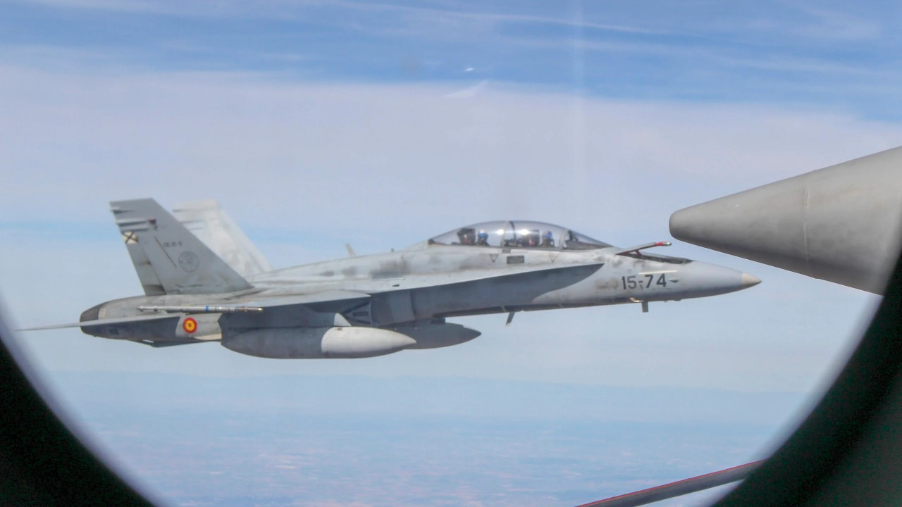 Romania Says NATO Spanish F-18s Shot Down Unauthorized Drone Near Galati in Spain