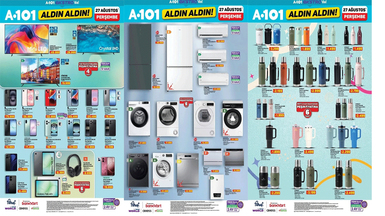 BUGÜN SATIŞTA: A101 EKSTRA IPHONE, STANLEY TERMOS VE KLİMA FIRSATLARI! (A101 27 AĞUSTOS - 2 EYLÜL)