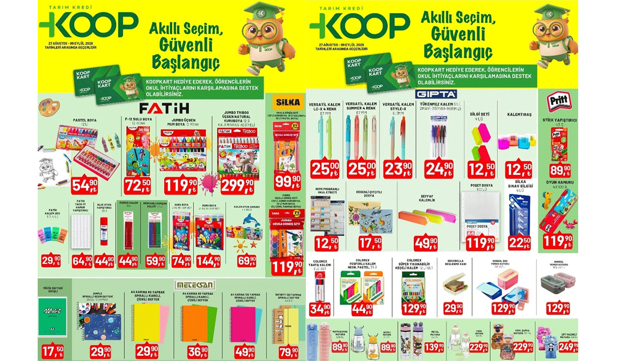 TARIM KREDİ’DE BUGÜN BÜYÜK OKUL İNDİRİMİ BAŞLADI! (TARIM KREDİ 27 AĞUSTOS - 9 EYLÜL)